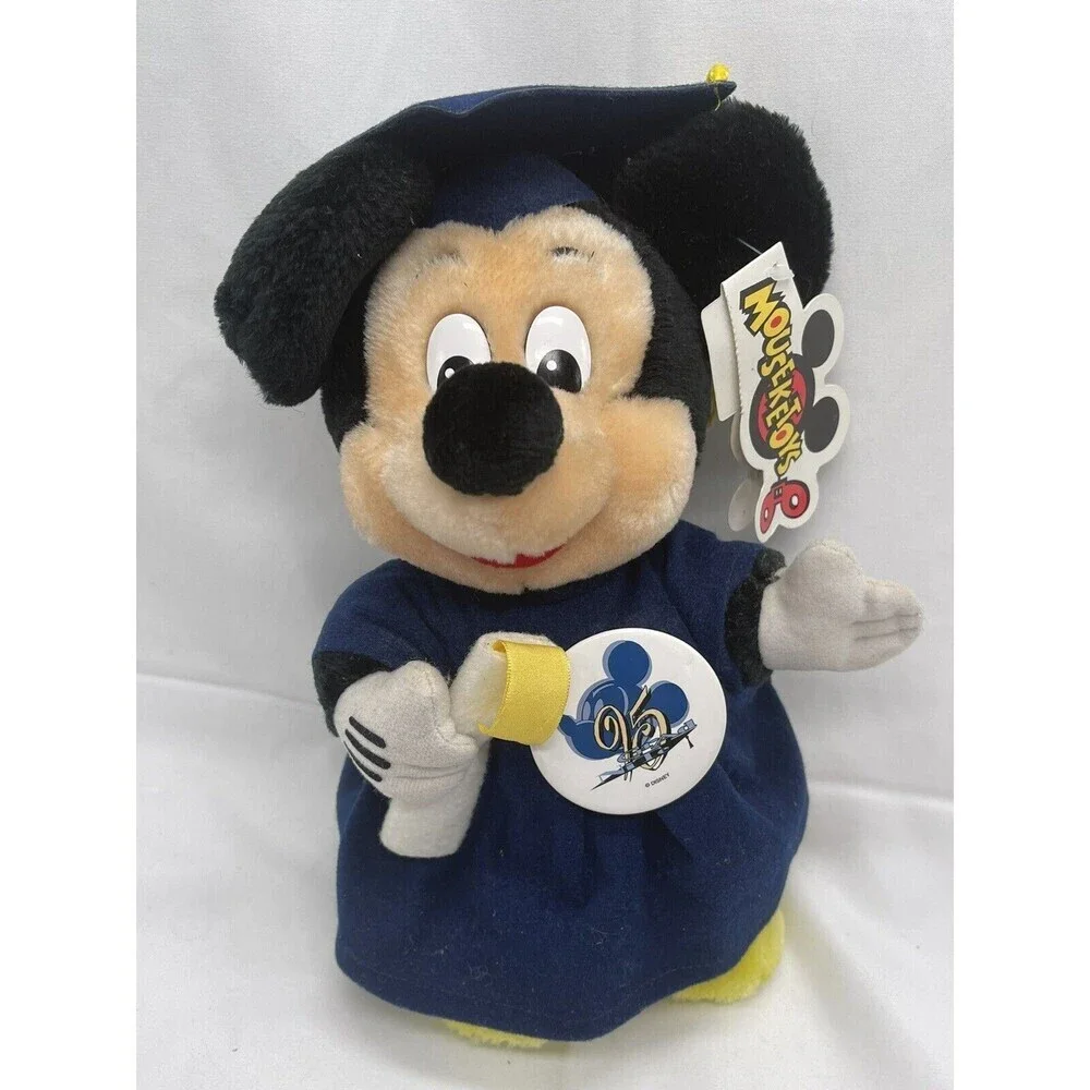 Mickey Mouse Graduation Plush Mouseketoys Disney Vtg 90s Parks Disneyland NWT